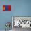 Mongolia Flag Design with Wood Patterning - Flags of the World Series-Philippe Hugonnard-Stretched Canvas displayed on a wall