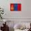 Mongolia Flag Design with Wood Patterning - Flags of the World Series-Philippe Hugonnard-Art Print displayed on a wall