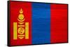Mongolia Flag Design with Wood Patterning - Flags of the World Series-Philippe Hugonnard-Framed Stretched Canvas