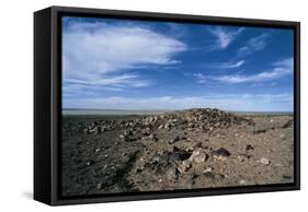 Mongolia, Gobi Desert, Orog Nuur Lake, Funerary Kurgan Mound-null-Framed Stretched Canvas