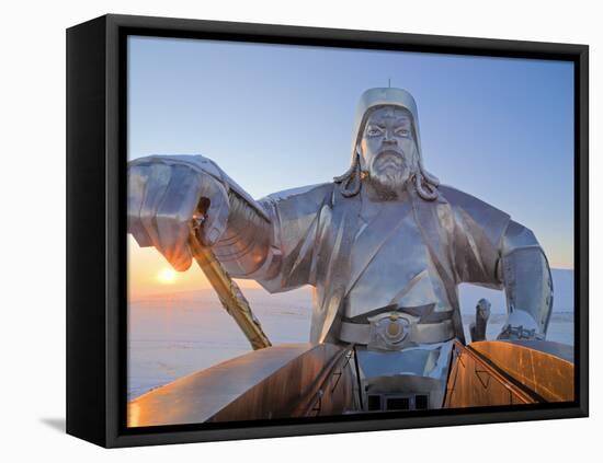 Mongolia, Tov Province, Tsonjin Boldog, a 40M Tall Statue of Genghis Khan on Horseback Stands on To-Nick Ledger-Framed Stretched Canvas