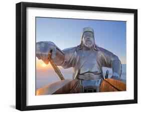 Mongolia, Tov Province, Tsonjin Boldog, a 40M Tall Statue of Genghis Khan on Horseback Stands on To-Nick Ledger-Framed Photographic Print