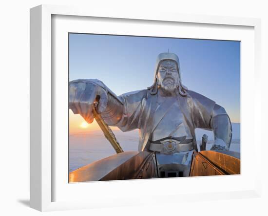 Mongolia, Tov Province, Tsonjin Boldog, a 40M Tall Statue of Genghis Khan on Horseback Stands on To-Nick Ledger-Framed Photographic Print