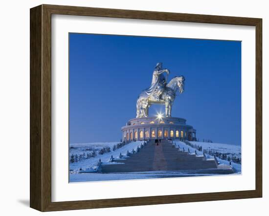 Mongolia, Tov Province, Tsonjin Boldog, a 40M Tall Statue of Genghis Khan on Horseback Stands on To-Nick Ledger-Framed Photographic Print