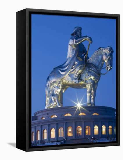 Mongolia, Tov Province, Tsonjin Boldog, a 40M Tall Statue of Genghis Khan on Horseback Stands on To-Nick Ledger-Framed Stretched Canvas