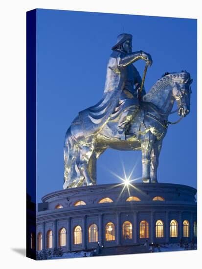 Mongolia, Tov Province, Tsonjin Boldog, a 40M Tall Statue of Genghis Khan on Horseback Stands on To-Nick Ledger-Stretched Canvas