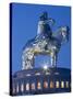 Mongolia, Tov Province, Tsonjin Boldog, a 40M Tall Statue of Genghis Khan on Horseback Stands on To-Nick Ledger-Stretched Canvas