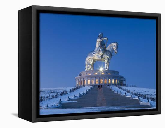 Mongolia, Tov Province, Tsonjin Boldog, a 40M Tall Statue of Genghis Khan on Horseback Stands on To-Nick Ledger-Framed Stretched Canvas