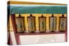 Mongolia, Ulaanbaatar, Gandantegchinlen Monastery. Prayer Wheels-Emily Wilson-Stretched Canvas