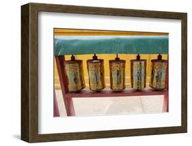 Mongolia, Ulaanbaatar, Gandantegchinlen Monastery. Prayer Wheels-Emily Wilson-Framed Photographic Print