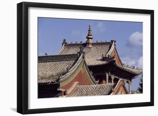 Mongolia, Ulan Bator, Architectural Detail of Choigyn Lam Soum Monastery-null-Framed Giclee Print