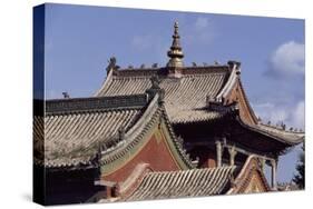 Mongolia, Ulan Bator, Architectural Detail of Choigyn Lam Soum Monastery-null-Stretched Canvas