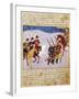 Mongolian Cavalry and Infantry, Miniature from the Manuscript 1113, Folio 279, Verso, Persia-null-Framed Giclee Print