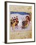 Mongolian Cavalry and Infantry, Miniature from the Manuscript 1113, Folio 279, Verso, Persia-null-Framed Giclee Print