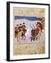 Mongolian Cavalry and Infantry, Miniature from the Manuscript 1113, Folio 279, Verso, Persia-null-Framed Giclee Print