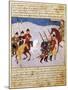 Mongolian Cavalry and Infantry, Miniature from the Manuscript 1113, Folio 279, Verso, Persia-null-Mounted Giclee Print