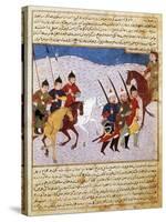 Mongolian Cavalry and Infantry, Miniature from the Manuscript 1113, Folio 279, Verso, Persia-null-Stretched Canvas