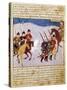 Mongolian Cavalry and Infantry, Miniature from the Manuscript 1113, Folio 279, Verso, Persia-null-Stretched Canvas