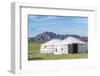 Mongolian gers and mountains in the background, Middle Gobi province, Mongolia, Central Asia, Asia-Francesco Vaninetti-Framed Photographic Print