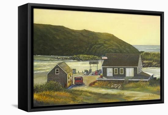 Monhegan Wharf-Jerry Cable-Framed Stretched Canvas