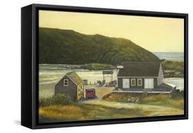 Monhegan Wharf-Jerry Cable-Framed Stretched Canvas