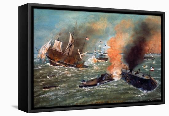 Monitor And Merrimack-J.G. Tanner-Framed Stretched Canvas