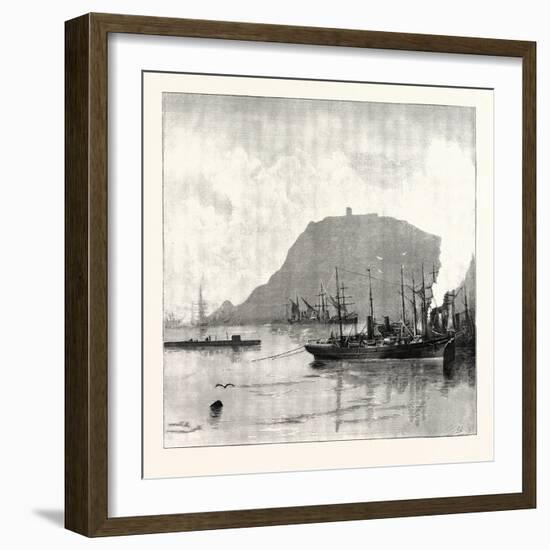 Monjuich, from the Harbour, Barcelona, Spain-null-Framed Giclee Print