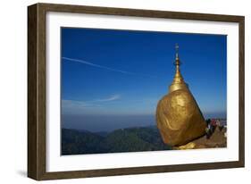 Monk and Pilgrims, Kyaiktiyo Golden Rock, Mon State, Myanmar (Burma), Asia-Tuul-Framed Photographic Print