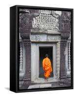 Monk at Angkor Wat, Cambodia-Keren Su-Framed Stretched Canvas