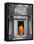 Monk at Angkor Wat, Cambodia-Keren Su-Framed Stretched Canvas