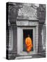 Monk at Angkor Wat, Cambodia-Keren Su-Stretched Canvas