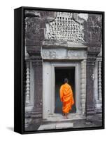 Monk at Angkor Wat, Cambodia-Keren Su-Framed Stretched Canvas