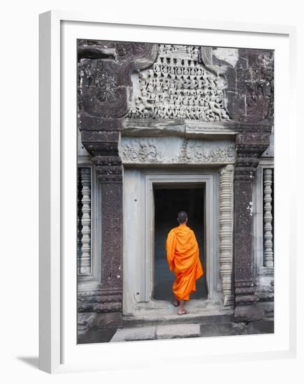 Monk at Angkor Wat, Cambodia-Keren Su-Framed Premium Photographic Print