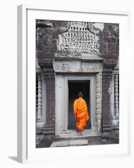 Monk at Angkor Wat, Cambodia-Keren Su-Framed Photographic Print