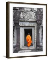 Monk at Angkor Wat, Cambodia-Keren Su-Framed Photographic Print