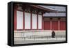 Monk at Shitenno-Ji Temple, Tennoji, Osaka, Kansai, Japan-Ian Trower-Framed Stretched Canvas