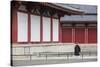 Monk at Shitenno-Ji Temple, Tennoji, Osaka, Kansai, Japan-Ian Trower-Stretched Canvas