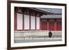 Monk at Shitenno-Ji Temple, Tennoji, Osaka, Kansai, Japan-Ian Trower-Framed Photographic Print