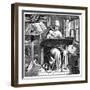 Monk at Work on a Manuscript in the Corner of a Scriptorium, 15th Century-null-Framed Giclee Print