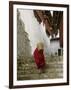 Monk Carrying Basket in Trongsa Dzong, Bhutan-Keren Su-Framed Photographic Print