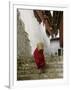 Monk Carrying Basket in Trongsa Dzong, Bhutan-Keren Su-Framed Photographic Print