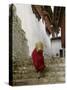 Monk Carrying Basket in Trongsa Dzong, Bhutan-Keren Su-Stretched Canvas