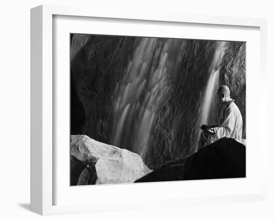 Monk Demonstrating Meditation at Zen Music Shaolin Grand Ceremony, Shaolin, Henan Province, China-Christian Kober-Framed Photographic Print