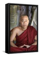 Monk, Dharmikarama Burmese temple, Penang, Malaysia-Godong-Framed Stretched Canvas