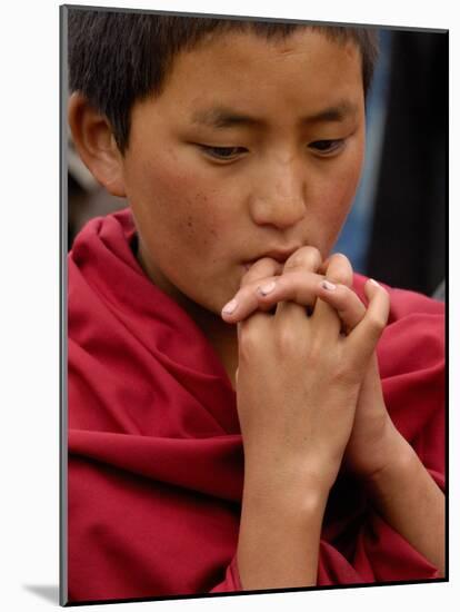 Monk from Songzhanling Monastery, Zhongdian, Deqin Tibetan Autonomous Prefecture, China-Pete Oxford-Mounted Photographic Print