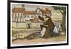 Monk Gives a Nun an Affectionate Spanking-null-Framed Photographic Print