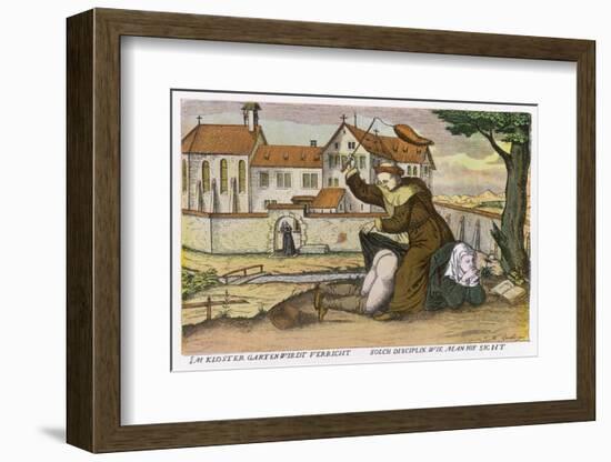 Monk Gives a Nun an Affectionate Spanking-null-Framed Photographic Print