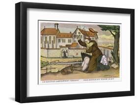 Monk Gives a Nun an Affectionate Spanking-null-Framed Photographic Print