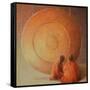 Monk, Gong and Pupil-Lincoln Seligman-Framed Stretched Canvas