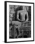 Monk in Front of the Seated Buddha Statue, Gol Vihara, Polonnaruwa, Sri Lanka, Asia-Bruno Morandi-Framed Photographic Print